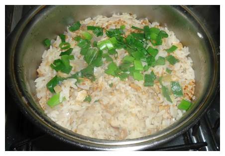 Sementes de Chia: arroz integral salteado com pimentãos